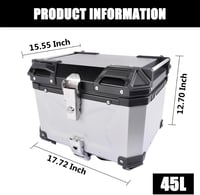 Bisenya alumínium motoros topcase, vízálló, biztonsági zárral - ezüst, 45 L 3