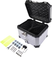 Bisenya alumínium motoros topcase, vízálló, biztonsági zárral - ezüst, 45 L 8
