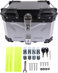 Bisenya alumínium motoros topcase, vízálló, biztonsági zárral - ezüst, 45 L 7