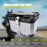 Bisenya alumínium motoros topcase, vízálló, biztonsági zárral - ezüst, 45 L 4