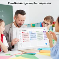 Bisofice 10,1-palcový digitálny nástenný kalendár s dotykovou obrazovkou, WiFi, aplikáciou, rodinným plánovačom, hodinami pre seniorov s demenciou, digitálny fotorámik 3