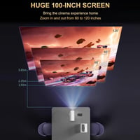 Bisofice 720P Mini Projektor WiFi6 Bluetooth 4K Támogatás Állvánnyal Otthoni Mozi 8