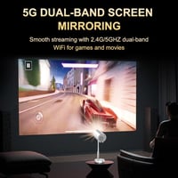 Bisofice 720P Mini Projektor WiFi6 Bluetooth 4K Támogatás Állvánnyal Otthoni Mozi 5