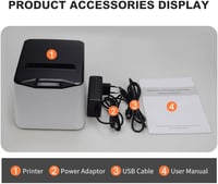 Bisofice 80mm Hőpapíros Blokknyomtató - 220mm/s Nyomtatási Sebesség, Automata Vágás, USB és Ethernet Csatlakozás, ESC/POS Kompatibilis, Szür 8