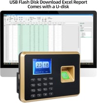 Bisofice A2 Biometrikus Ujjlenyomat-olvasós Jelenlét Nyilvántartó Rendszer - Jelszavas Beléptetés, USB Adatexport, 1000 Felhasználó, Német N 5