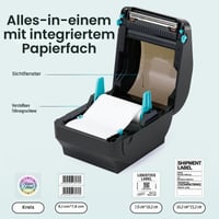 Bisofice Bluetooth Termál Címkenyomtató DHL Szállítási Cimkékhez, 4x6 Méret, USB és Bluetooth Kapcsolat, Etsy, Amazon, Shopify Kompatibilis 3