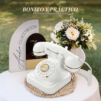 Bisofice Retró Telefonos Vendégkönyv Esküvőre – Audio Emlékkönyv Születésnapra, Bulikra és Ünnepségekre, Személyre Szabható Kívánsággyűjtő 3