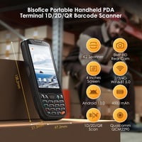 Bisofice K40 Kézi Vonalkód Olvasó PDA Terminál Android 13, 1D 2D QR Szkenner 4G WiFi Bluetooth GPS Kiskereskedelmi Raktári Használatra 2