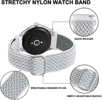 BISONSTRAP Rugalmas Nylon Óraszíj Gyors Kioldással, Állítható Csattal 16-22mm 4
