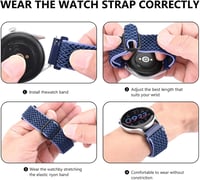 BISONSTRAP Rugalmas Nylon Óraszíj Gyors Kioldással, Állítható Csattal 16-22mm 6