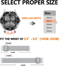 BISONSTRAP Rugalmas Nylon Óraszíj Gyors Kioldással, Állítható Csattal 16-22mm 5