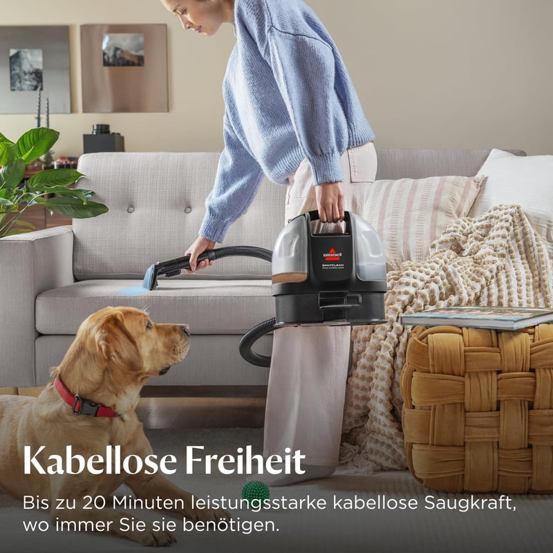 BISSELL SpotClean 40651 Hordozható Kárpittisztító, Kompakt Szőnyegtisztító Porszívó Autóhoz és Kanapéhoz