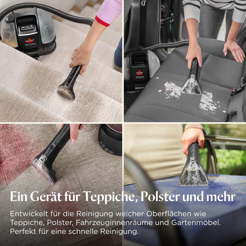 BISSELL SpotClean 40651 Hordozható Kárpittisztító, Kompakt Szőnyegtisztító Porszívó Autóhoz és Kanapéhoz