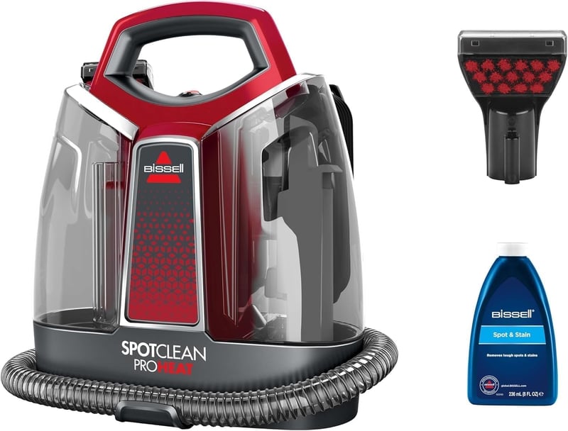 Aparat de curățat pete Bissell SpotClean ProHeat 36988 pentru covoare și tapițerie, 330W, rezervor 2,5 l, tehnologie HeatWave, pentru mașină și