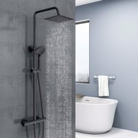 Biubiubath termosztátos zuhanyszett négyzet fekete 735-1170mm 7