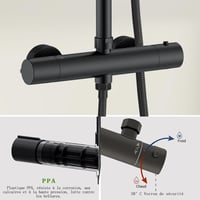 Biubiubath termosztátos zuhanyszett négyzet fekete 735-1170mm 2