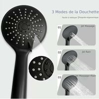 Biubiubath termosztátos zuhanyszett négyzet fekete 735-1170mm 5