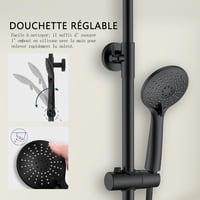 Biubiubath termosztátos zuhanyszett négyzet fekete 735-1170mm 4