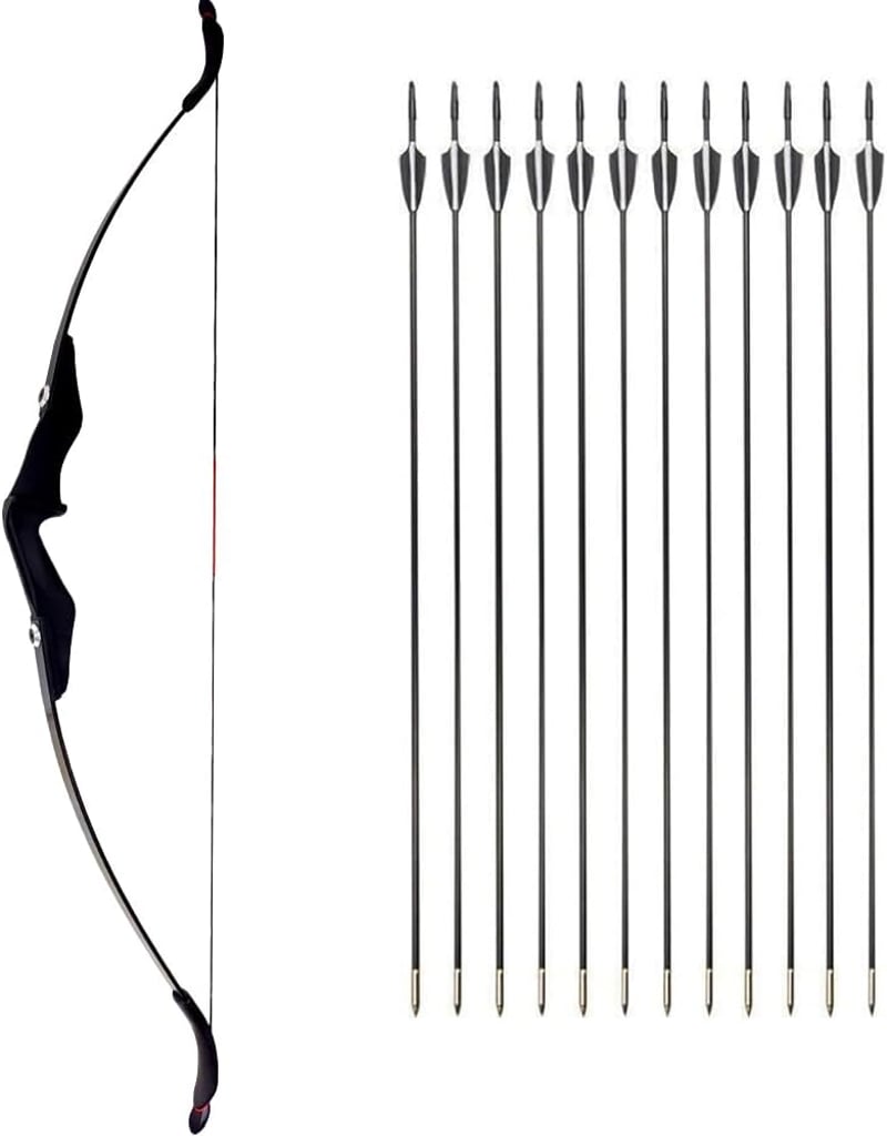 biubiusot Recurve Íj és Nyílkészlet 30/40 lbs Vadászati Takedown Íj Felnőtt Lövészet