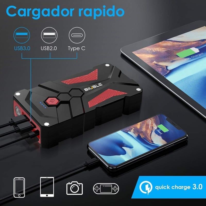 BIUBLE 2000A indítási segéd powerbank 12V autó motorkerékpár akkumulátor