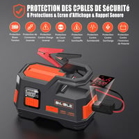 BIUBLE 4250A 12V autóindító booster és kompresszor 150 PSI, gyors gumifújó, power bank LED 400 lm, benzines és 10L dízel 7
