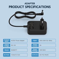 BIUBOTY 12V 2A AC/DC adapter LED szalaghoz, monitorhoz, DVD-hez - 24W tápegység 2