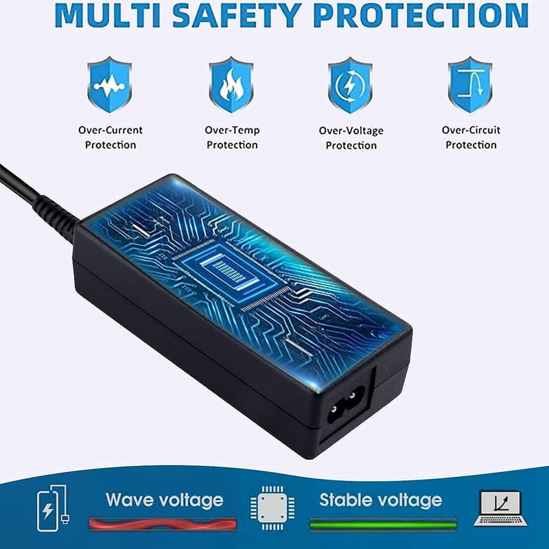 BIUBOTY 19V 3.42A 65W Laptop Töltő Asus, Medion Akoya, Toshiba Notebookokhoz - 5.5x2.5mm Csatlakozó, Univerzális Adapter, Túlfeszültség Véde