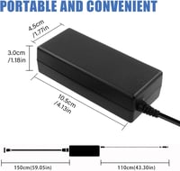 BIUBOTY 19V 3.42A 65W Laptop Töltő Asus, Medion Akoya, Toshiba Notebookokhoz - 5.5x2.5mm Csatlakozó, Univerzális Adapter, Túlfeszültség Véde 5