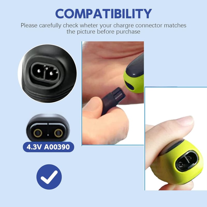 BIUBOTY 4.3V 70mA töltő Philips OneBlade QP2520 és Multigroom MG3740 kompatibilis