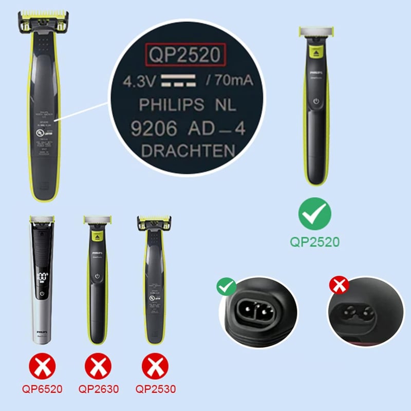 BIUBOTY 4.3V 70mA töltő Philips OneBlade QP2520 és Multigroom MG3740 kompatibilis