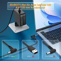 BIUBOTY 45W Asus töltő kábel 19V 2.37A Zenbook UX303U UX305 UX430U laptop adapter 3