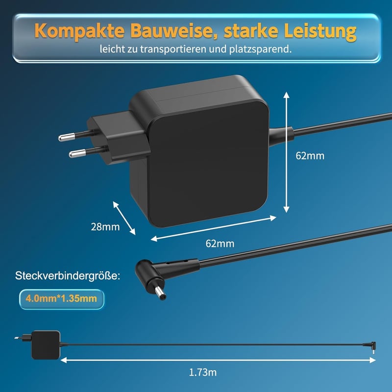 BIUBOTY 45W Asus töltő kábel 19V 2.37A Zenbook UX303U UX305 UX430U laptop adapter