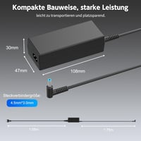 BIUBOTY 45W Laptop Töltő - HP Pavilion x360, ProBook, Envy és Stream Sorozatokhoz Kompatibilis Adapter 4,5mm Csatlakozóval, 19,5V 2,31A 2