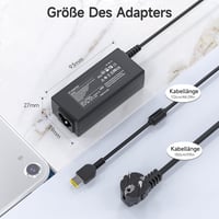 BIUBOTY 45W Laptop Töltő Lenovo X240 X250 T440 T450 L450 E450 Yoga 11 IdeaPad G50 Kompatibilis, Négyzet Alakú Csatlakozó, 20V 2.25A, Fekete 3