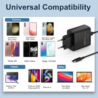 BIUBOTY 45W USB-C gyors töltő Samsung Galaxy S23 S22 Ultra Tab S7 S8 kábellel 8