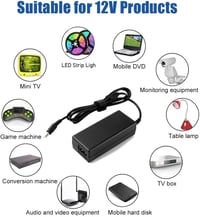 BIUBOTY 60W 12V AC/DC adapter LED szalaghoz, monitorhoz, DVD-hez, TV-hez 3