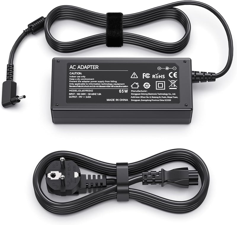 BIUBOTY 65W/45W Laptop Töltő Acer Swift 3/5, Spin 1/3/5, Chromebook Készülékekhez - 19V 3.42A, 3.0x1.1mm Csatlakozó, Univerzális Adapter