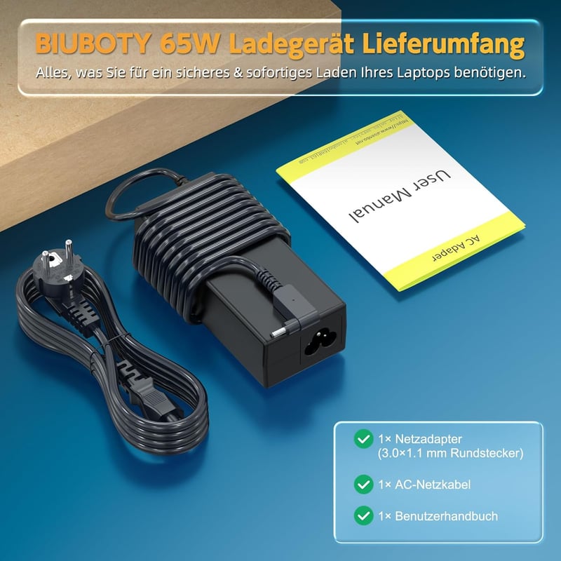 BIUBOTY 65W/45W Laptop Töltő Acer Swift 3/5, Spin 1/3/5, Chromebook Készülékekhez - 19V 3.42A, 3.0x1.1mm Csatlakozó, Univerzális Adapter