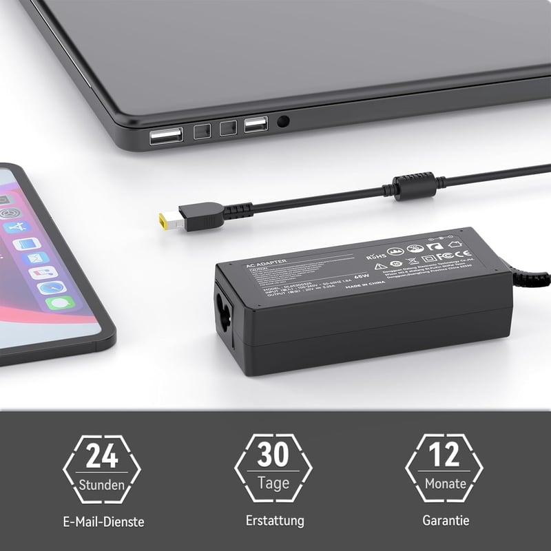 BIUBOTY 65W/45W Laptop Töltő Lenovo ThinkPad T440 T450 T460 T470 X230s X240 X250 Yoga Kompatibilis