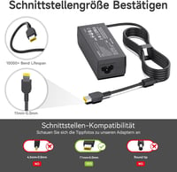BIUBOTY 65W/45W Laptop Töltő Lenovo ThinkPad T440 T450 T460 T470 X230s X240 X250 Yoga Kompatibilis 4