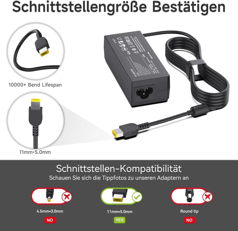 BIUBOTY 65W/45W Laptop Töltő Lenovo ThinkPad T440 T450 T460 T470 X230s X240 X250 Yoga Kompatibilis