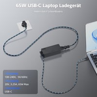BIUBOTY 65W/45W USB-C Laptop Töltő - Lenovo ThinkPad X1 Carbon, T14, T480, T490, Yoga C740, C940 Kompatibilis Gyorstöltő Adapter 3