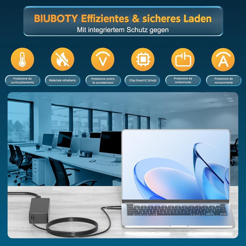 BIUBOTY 65W HP Laptop Töltő Pavilion DV6 DV7 ProBook EliteBook 18.5V 3.5A