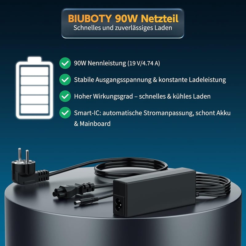 BIUBOTY 65W HP Laptop Töltő Pavilion DV6 DV7 ProBook EliteBook 18.5V 3.5A