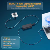 BIUBOTY 65W HP Laptop Töltő Pavilion DV6 DV7 ProBook EliteBook 18.5V 3.5A 6
