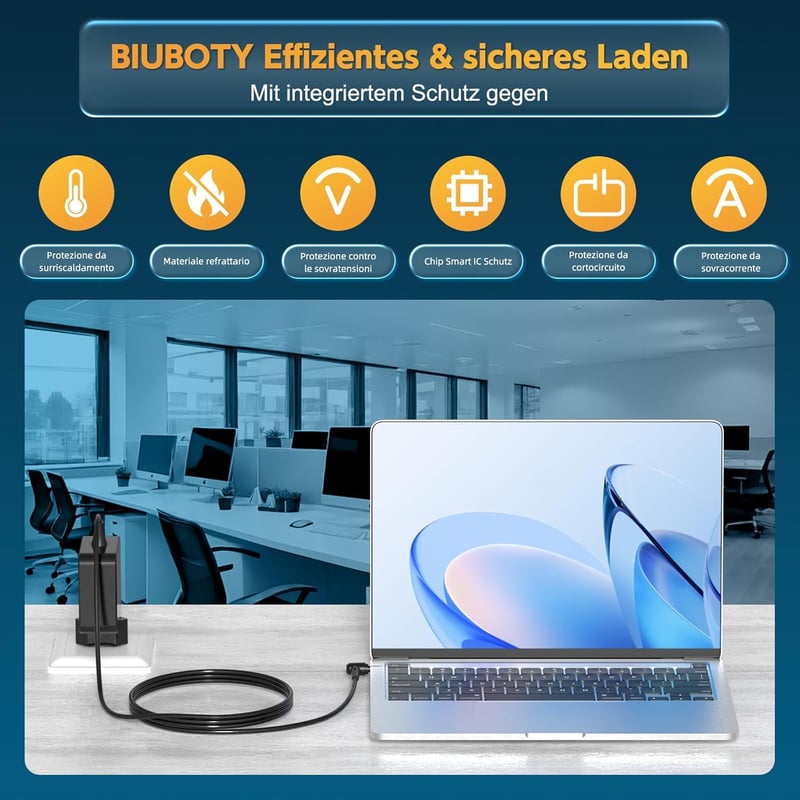 BIUBOTY 65W Lenovo laptop töltő IdeaPad Yoga Flex sorozathoz 4.0x1.7mm