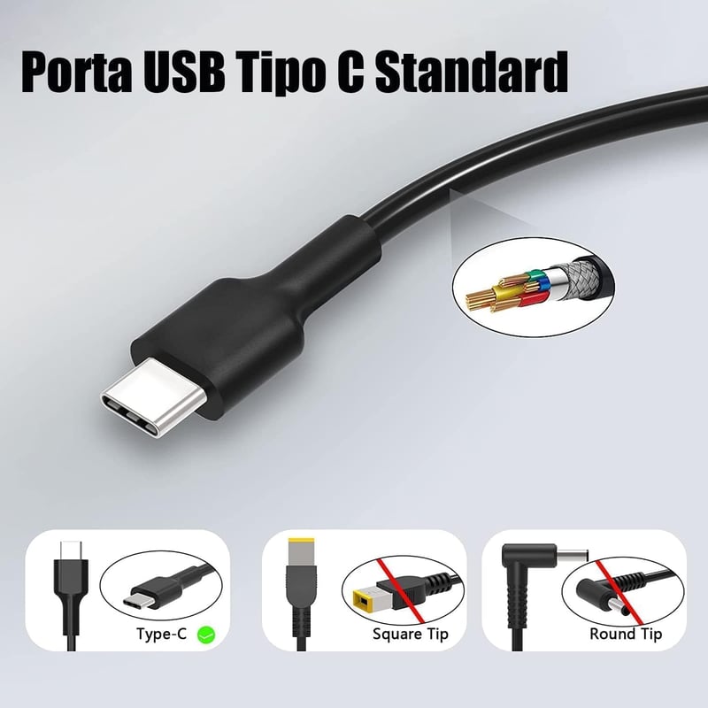 BIUBOTY 65W USB C Laptop Töltő Lenovo ThinkPad X1 Carbon, Yoga, T480, T490 Sorozathoz - Univerzális Notebook Adapter PD Gyorstöltéssel
