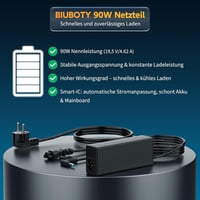 BIUBOTY 90W Laptop Töltő HP EliteBook, ProBook, Pavilion, Envy, Stream Sorozathoz - Univerzális Tápkábel 4.5x3.0mm Csatlakozóval 4