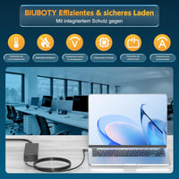 BIUBOTY 90W Laptop Töltő HP EliteBook, ProBook, Pavilion, Envy, Stream Sorozathoz - Univerzális Tápkábel 4.5x3.0mm Csatlakozóval 5