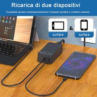 BIUBOTY Surface 44W töltőkábel Microsoft Pro/Laptop/Go/Book kompatibilis USB porttal 4